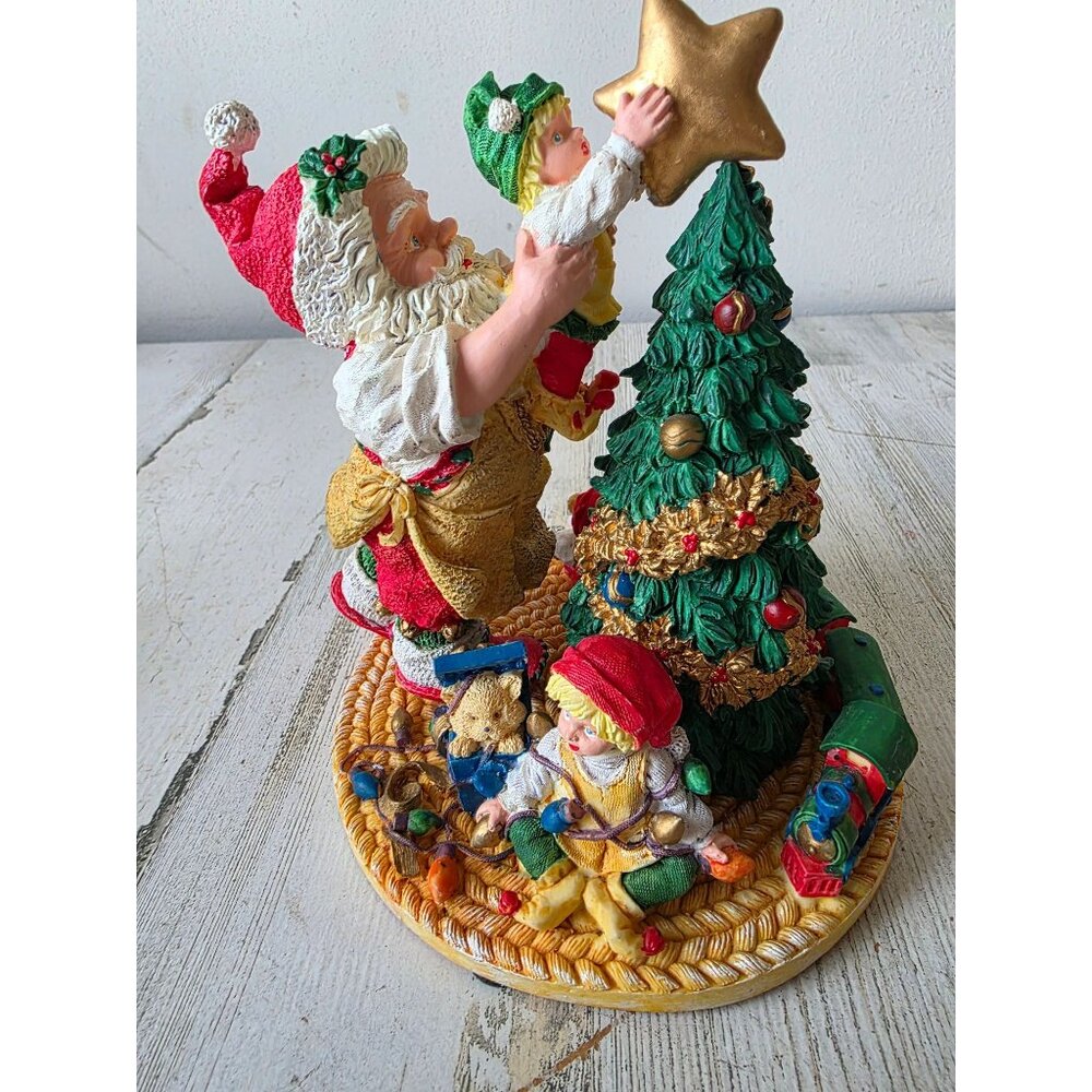Cheryl ann vintage Santa‎ star tree train statue figurine Xmas decor toys elf